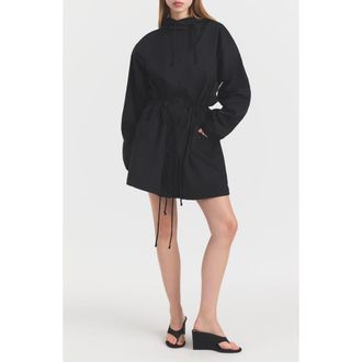 SKIMS Swiss Cotton Oversize Anorak in Onyx at Nordstrom, Size Xx-Small