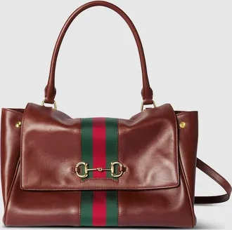Gucci Paparazzo Medium Top Handle Bag, Brown, Leather