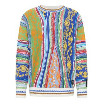 Carlo Colucci Luxe Jacquard Gebreide Trui - Heren - Ronde hals truien - Veelkleurig - L - Truien & Vesten