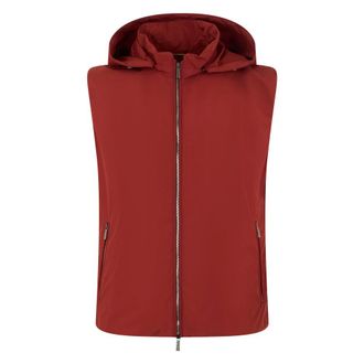 Moorer Vests, male, Red, Size: M Hoodie Vest