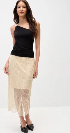 Twik Womens Sequins and beads midi skirt