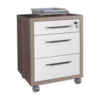 Composad Cassettiera Ufficio 3 Cassetti Linea disegno Cm. 45 X 48 X H.63 - Cemento/bianco