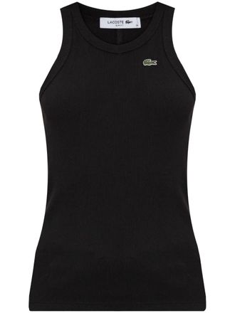Lacoste cotton tank top - women - Cotton - 40 - Black