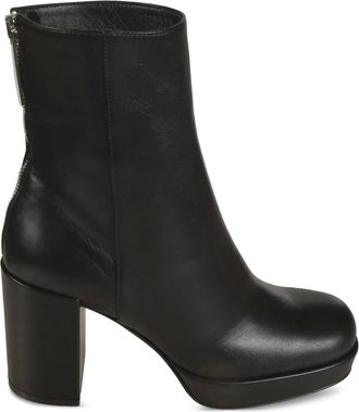 Sergio Rossi 75 mm enkellaarzen met plateauzool en ritsdetail - Zwart