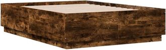 vidaXL Vidaxl - Bed Frame with led without Mattress Smoked Oak 120x190 cm Small Double