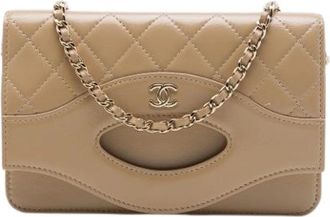 Chanel Pre-owned Quilted Crossbody Bag - Dames - Vintage Schoudertas - Beige - ONE Size - Leer - Vintage