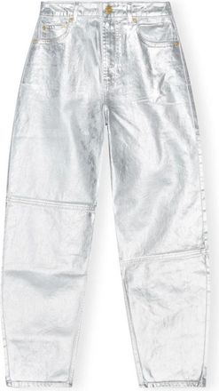 Ganni Dames, Broeken, Wit, Maat: W26 Denim