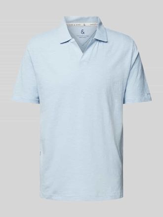 Colours & Sons Slim Fit Poloshirt aus Baumwoll-Leinen-Mix in Anthrazit, Gr&ouml;&szlig;e XXL