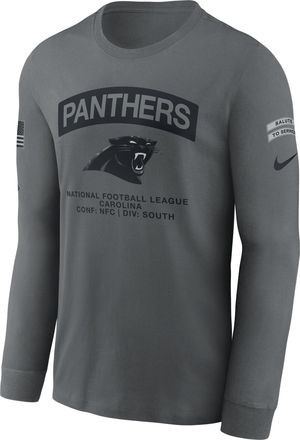 Nike Carolina Panthers Salute to Service Nike Mens NFL Long-Sleeve T-Shirt in Grey | NKAC0AIA25-RFD
