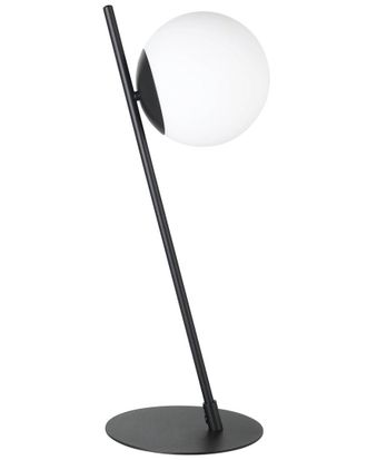 Eglo Eglo Rondo 4 1 Light Table Lamp With Black Finish & White Glass Sphere Shade