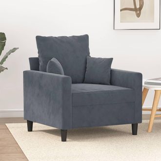 vidaXL Sill&oacute;n De Terciopelo Gris Oscuro 60 Cm Vidaxl
