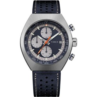 Timex Trend Legacy Mens Blue Watch TW2W93500 Leather - One Size