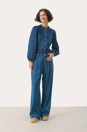 Part Two Casual broek Regular fit Medium Blue denim