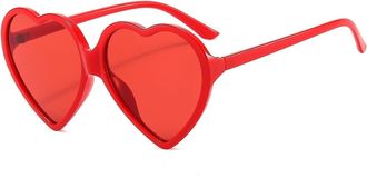 Generic Women Outdoor Party Sunglasses Vacation Commuter Decorative Sun Glasses(Red)