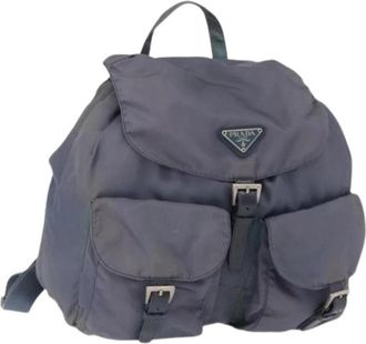 Prada Pre-owned Nylon Rugzak - Dames - Vintage Rugzakken - Blauw - ONE Size - Nylon - Vintage
