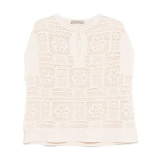 D.exterior Round-neck Knitwear, female, Beige, Size: S Maglia