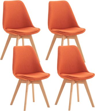Clp Clp - Set De 4 Sillas De Comedor Linares Naranja Tela