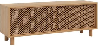 Naan Furniture Mueble de tv de pino macizo barnizado en color roble 2 puertas 120cm