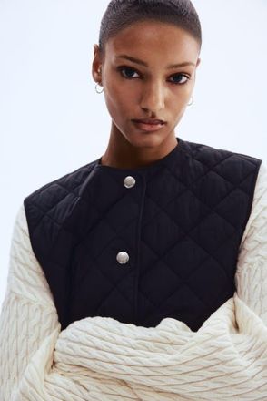H&M Quilted Gilet in Black at Nordstrom, Size Xx-Large