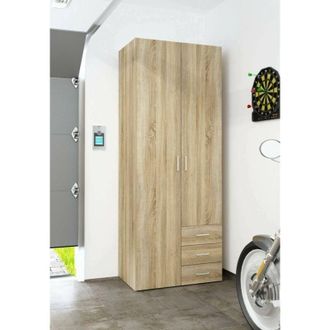 Dmora Guardaroba 2 ante Apollina, Mobile camera da letto, Cabina armadio portabiti, Armadio appendiabiti, 78x50 h200 cm, Quercia - Dmora