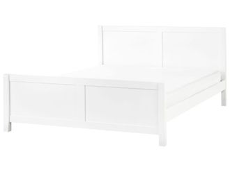 Beliani Cama matrimonial de madera blanco 180x200