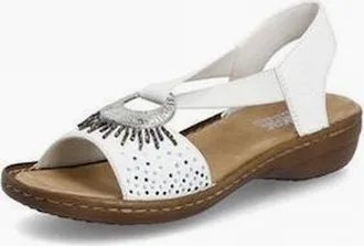 Rieker Womens Rieker 60880-80 ladies sandals in White - Size: 4