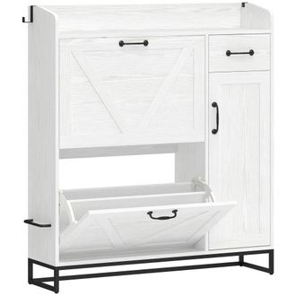 HOMCOM Zapatero estrecho 106.7x26x116 cm blanco
