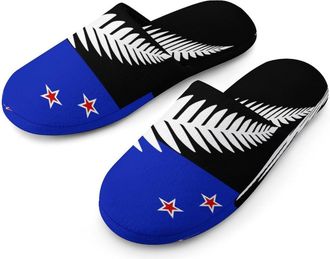 Generic Flag of New-Zea-land Mens Cotton Slippers Memory Foam Comfort House Shoes Winter Indoor Slipper for Hotel Casa Spa