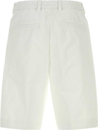 HUGO BOSS Mens White Cotton Bermuda Shorts Exterior
