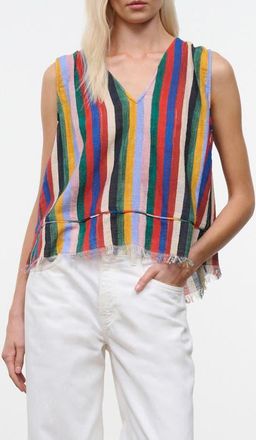 Staud Elena Stripe Sleeveless Top in Artist Stripe at Nordstrom, Size X-Small