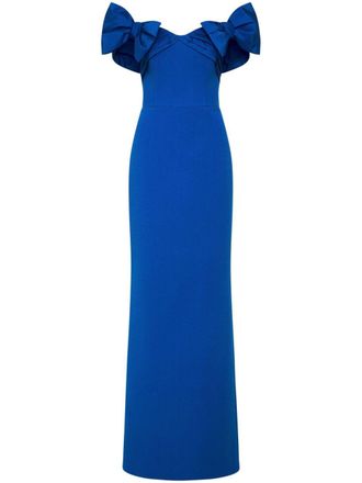Rebecca Vallance Antonella gown - women - Polyester/Elastane - 12 - Blue