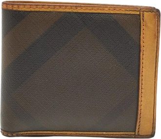 Burberry Pre-owned Wallets, male, Brown, Size: ONE SIZE Pre-owned Smoke Check Bifold Wallet