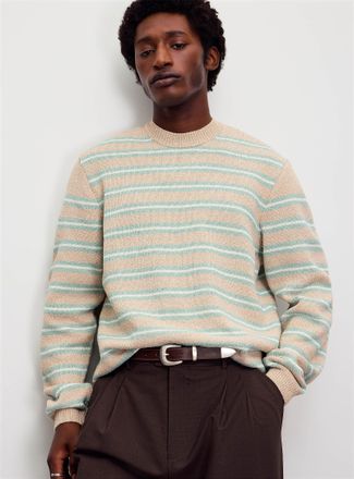Jack & Jones Mens Striped raw-knit sweater