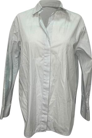 Maje Button Up Shirt in Light Blue Cotton