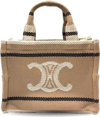 Celine Beige Canvas Handbag Tote Bag (Pre-Owned)