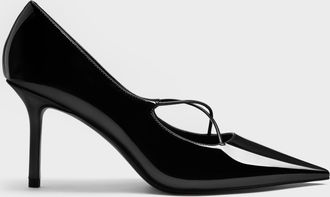Charles & Keith Patent Crossover Pointed Pumps