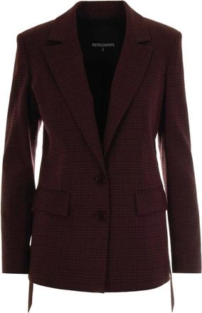 Patrizia Pepe Jassen, Dames, Rood, M, Polyester, Elegante Jassen met Viscose en Polyester