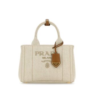 Prada Sand Canvas Shopping Bag