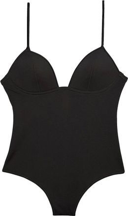 Fleur du Mal cupped nonwire bodysuit - women - Cotton/Recycled Polyamide/Spandex/Elastane - S - Black