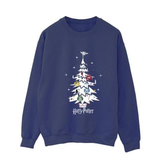 Harry Potter Dames/Dames Kerstboom Sweatshirt (Marineblauw)