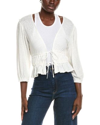 Free People Lets Go Linen-Blend Blouse