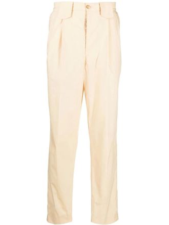 Nanushka pleat-detail high-waisted trousers - men - Wool/Silk - S - Neutrals