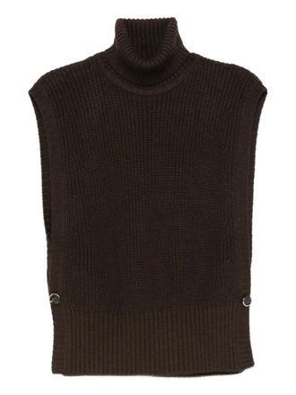Nine In The Morning roll-neck button-detail knitted top - women - Fabric - L - Brown