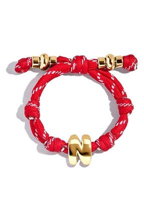 BaubleBar Knotty Initial Bracelet in Red N at Nordstrom