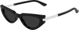 Alexander McQueen Zwart/Grijs Zonnebril Am 0520S - Dames - Zonnebrillen - Zwart - 51 MM - Accessoires