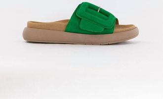 Gabor Womens Wrapped Velcro Buckle Slip On Sandal In Verde