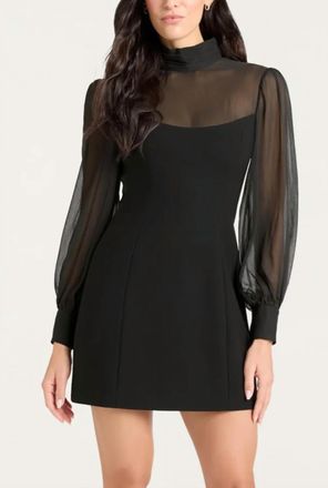 Cinq &agrave; Sept Fili Long Sleeve Mini Dress In Black
