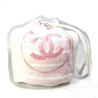 Chanel pink Cotton Beach Bag Shoulder Bag (Pre-Owned)