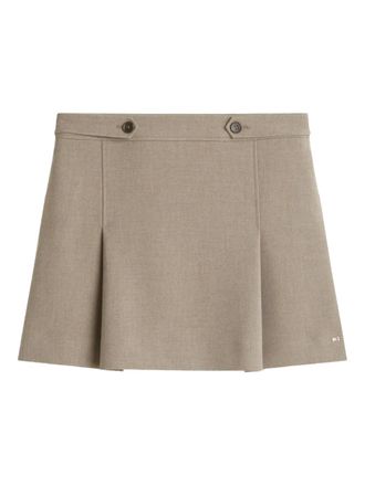 Tommy Hilfiger button mini skirt - women - Recycled Polyester/EcoVero Viscose (LENZING)/Elastane - 38 - Neutrals
