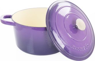 Crock-pot Artisan 2 Piece 5 Quart Enameled Cast Iron Dutch Oven with Lid in Lavender